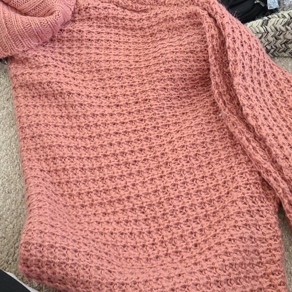 Express Oversized Open Stitch Cowl Neck Sweater - Picture 4 of 5